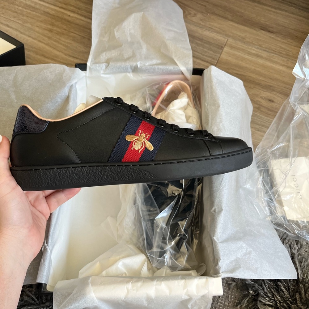 Black Gucci sneakers